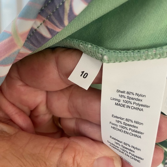 Bleu Rod Beattie Multi-Color Leaf Swimsuit Size 10 - Picture 5 of 6